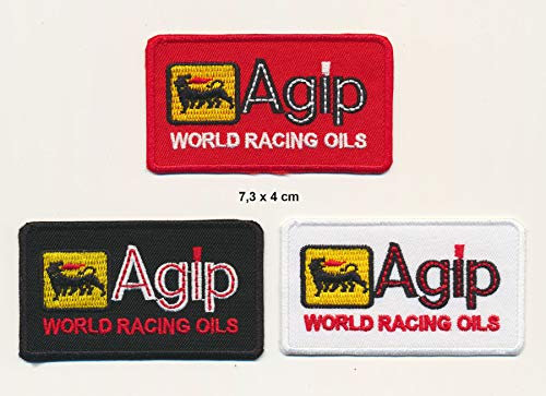 AGIP Aufnäher Patches 3 Stück Motorenöl Benzin Racing Team Motorsport Italien