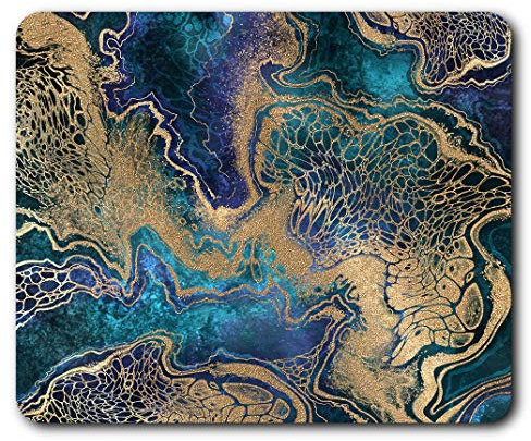 Blue Gold Marble Stone Effect Mouse Mat Pad Computer PC Laptop Gaming Office Home Desk Accessory Gadget 21256