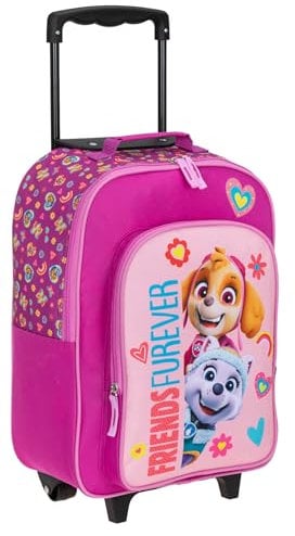 Fabrizio Kinderkoffer Mädchen Trolly Kindergepäck Kinder Koffer Kids Paw Patrol Kindertrolley ab. 3 Jahre Handgepäck Spielzeugkoffer Spielkoffer Pink 20639-2100 Friends Forever Skye Rosa