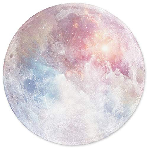 ITNRSIIET Tappetino per Mouse con Base in Gomma Antiscivolo, Bordi cuciti resistenti, Scorrimento Facile, Resistente agli Schizzi, Pratica e Facile da Pulire, Luna rosa
