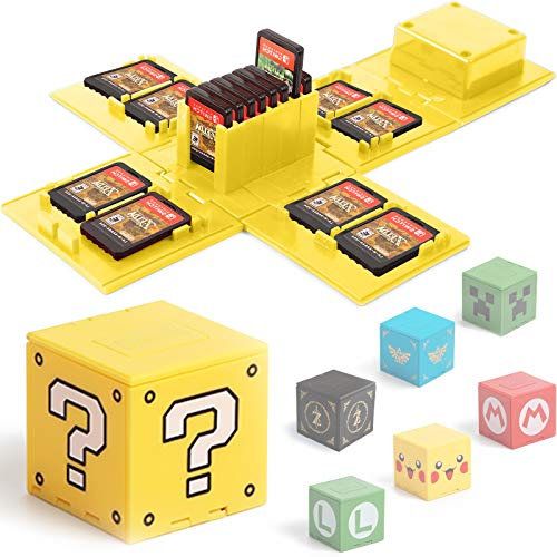 BAYINBROOK Funda de Juego, Compatible para Nintendo Switch Compatible con hasta 16 Juegos de Nintendo Switch Organizador de Tarjeta de Juego Contenedor de Viaje (?Amarillo)
