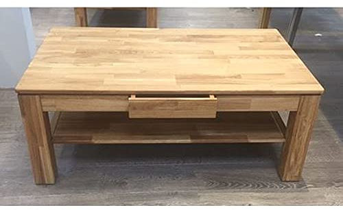 Couchtisch mit Schubfach u. Ablage 70x115x46cm Eiche massiv
