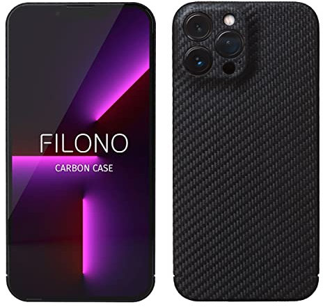 FILONO Carbon Hülle iPhone 13 Pro Max Ultra dünn | Made in Germany | mit Kamera-Schutz