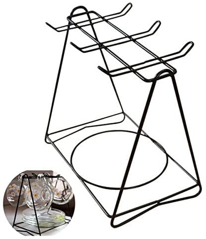 Biluer Árbol Porta Tazas De Café o Té, Ganchos de Soporte Titular Estante para 4 o 6 Tazas (negro)