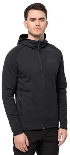 Jack Wolfskin Herren Baiselberg Hooded Fz M Fleece Jacke, Schwarz, M EU