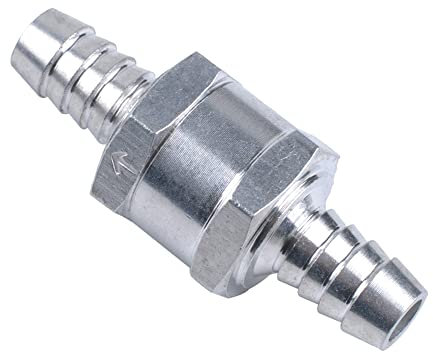iSpchen 3/8 10 mm Kraftstoff Einweg-Rückschlagventil Aluminium Ventil Rückschlagventil Auto Einweg-Rückschlag Ventil Zubehör für Kraftstoff Benzin Diesel Heizöl Wasser,Silber