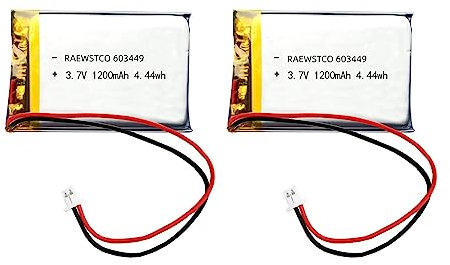RAEWSTCO 2 Stück 3,7 V 1100 mAh 603449 Lithium-Polymer-Akku mit JST-Fai eine sichere Polarität des entsprechenden Geräts mit dem Akku vor dem Kauf