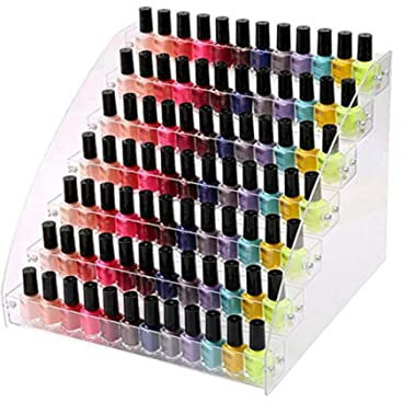 Gcroet Transparentes Acryl -Nagellack -Organizer Ständer Regal, 7 Stufen klarer Nagellack -Display -Rack -Standhalter, Aufbewahrungsbox für Nagellack