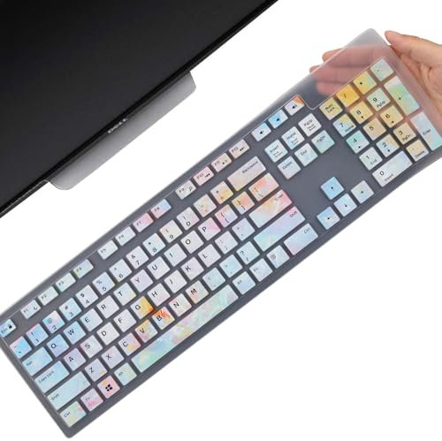 MUBUY-GOL Keyboard Cover for Dell Inspiron/Optiplex Desktop, US Layout, Silicone, Waterproof, Solid Black