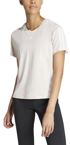 adidas Damen AEROREADY Train Essentials 3-Stripes Tee, Putty Mauve/White, L