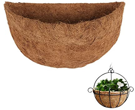 fibra co25 cm para carpetas colgantes semicirculares, forro fibra coco natural, forro coco, alfombrilla repuesto para macetas, jardín, porche, balcón