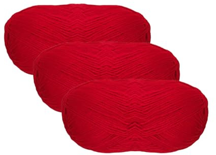 JYC CREATIVE Wolle (100 g - 365 Meter), Acrylwolle, Strickwolle, Rot