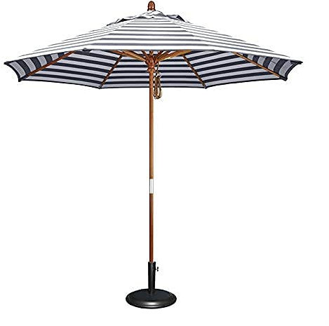 VNNHGB Parasol de Jardin avec Base, Parasol de Jardin Portable, Parasol de Table Pliable extérieur, Parasol de Voyage extérieur en Bois Massif antirouille, Anti-et Durable (Rayé 2,1 M)