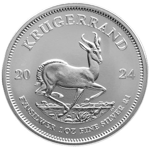 Generisch Krügerrand 1 Unze Silbermünze 2024, 31,1 Gramm 999/1000 Feinsilber in Münzkapsel
