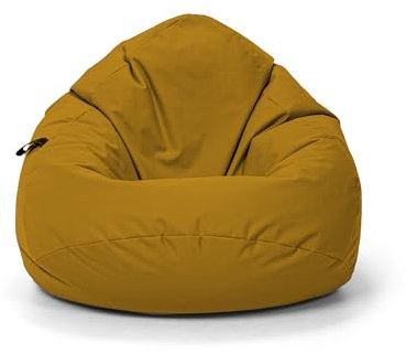 Nadimaideal Sitzsack Tropfenform Kastanie | Bodenkissen für Kinder & Erwachsene | Indoor & Outdoor | Gaming Sitzsack - Sitzkissen - Beanbag | Füllung EPS Perlen (Sand, XL-Durchmesser 77 cm)