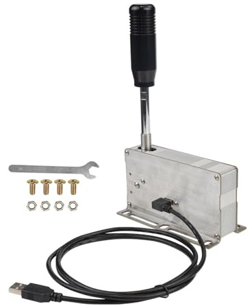 ZGUZMCMK USB Sequenzieller Schalthebel Metall Handbremse Lenkradschalter Plug and Play Steuerung für Pcs für Rennspiele Und Computerspiele, Schwarz