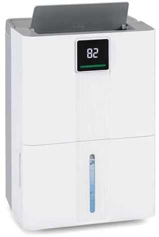 TANGZON 30L/Day Dehumidifier, Home Dehumidifiers with 3 Modes, 2 Speeds, Continuous Drainage, Laundry Drying, 24H Timer, 5.5L Water Tank, Auto Off & Child Lock for Damp (40L/Day, Dual LED Display)