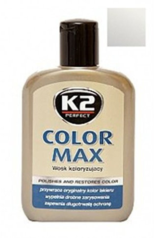 K2 Color Max Farbwachs mit Carnauba, stellt den Glanz des Autos wieder her, Silber 200 ml
