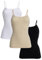 UnsichtBra 3er Pack Damen Shape Unterhemden | Spaghettiträger Basic Top Unterhemd | Mikrofaser Spaghetti Tops ohne Bügel | Weiss Schwarz Beige (Schwarz,Weiss,Beige, S-M)