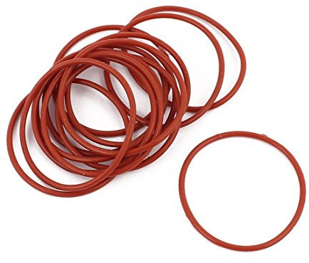 sourcing map 15st 32mm x 1.5mm Gummi O-Ringe NBR Hitzebeständige Dichtungsring Ösen Rot DE de