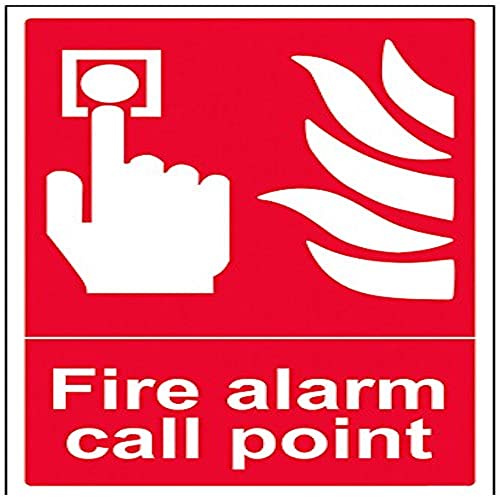 V Safety Fire Alarm Call Point Sign - 200mm x 300mm - 1mm Rigid Plastic