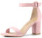 Allegra K - Sandali da donna con tacco grosso, fibbia e cinturino alla caviglia, Rosa (rosa chiaro), 40 EU
