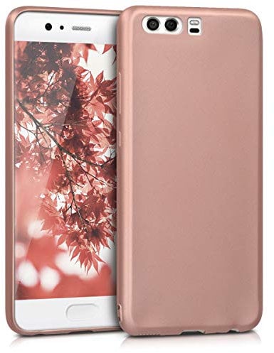kwmobile Case kompatibel mit Huawei P10 Hülle - Schutzhülle aus Silikon metallisch schimmernd - Handyhülle Metallic Rosegold