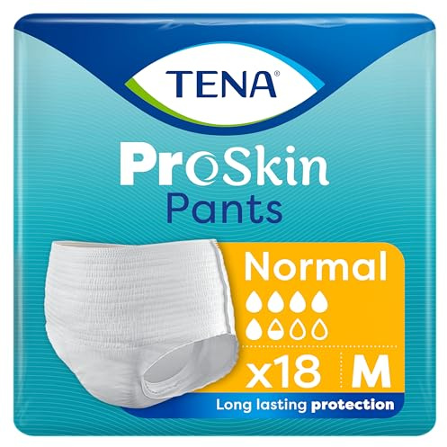 TENA ProSkin Pants Normal, Incontinence Underwear, Medium (18 Count) | Incontinence Underwear for Men & Women, Moderate to Heavy Leakage, Fast Absorption, Odour Control & Triple Skin Protection