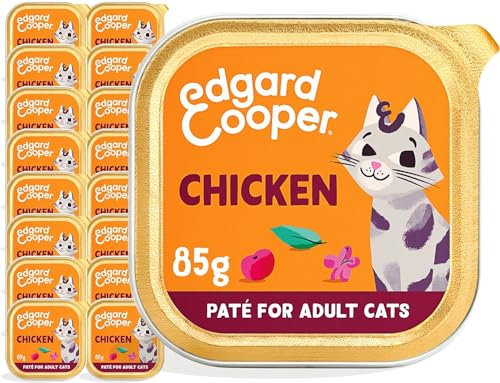 Edgard & Cooper Nassfutter für Katzen, Erwachsene, (Huhn, 85 g x 16), Katzenfutter, sterilisiert und aktiv, getreidefrei, natürliche Inhaltsstoffe, frisches Fleisch, hypoallergen,