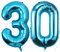 blau Geburtstag Deko zahlen luftballon 30 jahre | Folienballon Gold- für 30. Geburtstagsdeko Männer Frauen Ballon Zahl Deko zum Geburtstag fliegt mit Helium 30.Geburtstagsparty 40-101cm