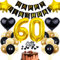 Cnrose 60. Geburtstag Dekoration,Schwarz Tortendeko Geburtstag 60 Jahre Mann,Party Deko Gold Schwarz,60 Geburtstag Männer Frau,Tortendeko 60. Geburtstag Frauen,Geburtstagsdeko 60 Jahre Mann