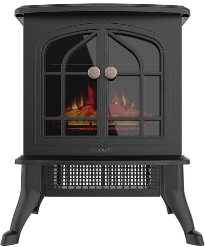 Cecotec 08268, Camino Elettrico da Terra, 2000 W, Nero, 45.9 x 25.7 x 42 cm