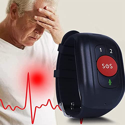 MITLOW Conectado con la Pulsera Detector de caídas Botón de pánico SOS para Ancianos GPS 4G Llamadas GPS Tracker IP67 Impermeable Podómetro