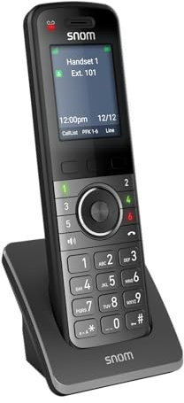 Snom M55 DECT Mobilteil mit Ladeschale, 2,4 Farbdisplay, Schnurlos, OTA Updates, Gürtel-Clip, Intuitiv, Zero-Touch via M500 DECT-Basis, 1500 mAh, 12h HD-Gesp