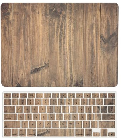 Hülle Kompatibel mit MacBook Pro 13 Zoll 2015 2014 2013 2012 A1425 A1502 mit Retina Display, Plastik Schützend Hartschale Snap Case & Tastaturabdeckung für Retina 13 Zoll, Braunes Holz