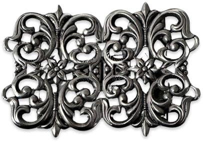 anziehende altsilber mittelgrosse Trachtenschliesse Dirndl Schürzenschliesse 50mmx37mm made in Germany