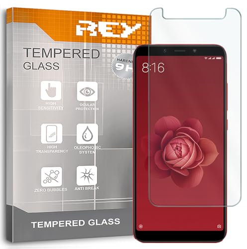 REY 2X Protector Pantalla para XIAOMI Mi A2 / Mi 6X / MiA2 / Mi6x, Cristal Vidrio Templado Premium