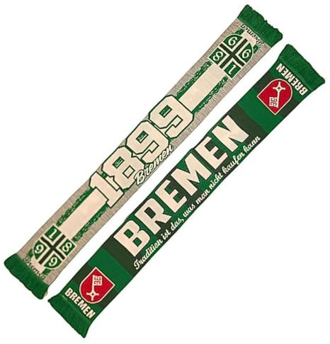 Wallitschek Elastico-Schal Bremen - 1899, Fussball, grün-weiss, Fanschal, Strickschal, besonders kräftige Farben, extra weiche Qualität