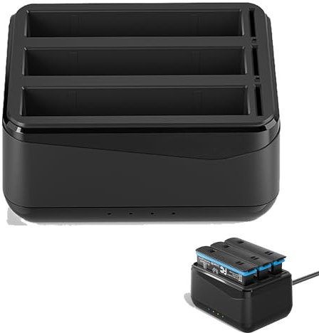 Fututech 3-en-1 Station de Charge Rapide pour Insta360 X4 Chargeur Batterie Intelligent pour Caméras d'action Charging Hub Accessoire