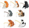 Hsthe Sea Set of 7 Japanese Fishing Cat with a Fishing Rod Miniature Figures Aquarium Decoration Mini Pond Decoration Playing Crafts Garden Balcony Ponds Desk Decoration