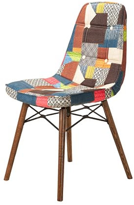 Stuhlmann Stühle - Stuhl Denver 632E - Esszimmerstuhl, Küchenstuhl, Polsterstuhl, Wohnzimmerstuhl mit Holzbeinen (Multi-blau)