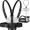 Ensemble de Support Sangle pour Téléphone,Support Sangle pour Poitrine + Support Tête + Support de Cou pour Téléphone,3 en 1 Support Mains Libres Compatible avec smartphones Action Camera Chest Mount