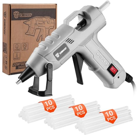 DEKO Pistolet à Colle Chaude : 20W Mini Pistolet à Silicone Bricolage, Pistolet à Colle Chaud avec 30 PCS Barres de Colle, pour DIY, Art, Bureau, École, Emballages, Réparations, Maison.
