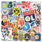50 Stück Sticker Fußball, Fußball Team Logo Aufkleber, Fussball Aufkleber Set für Koffer Snowboards Phone Laptops Fahrräder Autos Helm usw, Fußball World Cup Match Decals, Fußball Aufkleber