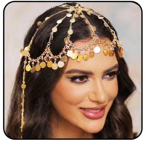Zoestar Pailletten-Mesh-Kopfkette, goldfarben, 1920er-Jahre-Kopfschmuck, Kappe, brüllende 20er-Jahre, Haarschmuck für Damen