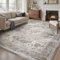 SIXHOME Vintage Teppich Wohnzimmer 240 * 300cm, Waschbar Teppich Schlafzimmer Kurzflor, Weich rutschfest Carpet für Wohnzimmer, Schlafzimmer, Esszimmer, Grau und Beige
