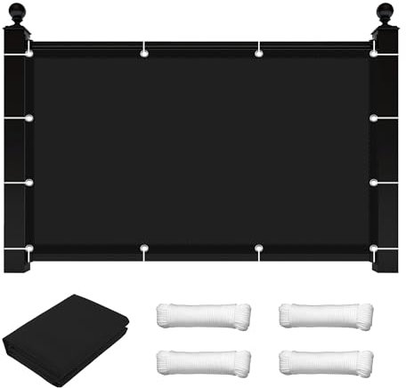 Tenda a Vela Rettangolare 3 x 7 m Protezione Raggi UV Facile da Installare Parasole a Vela in Tessuto con Occhielli Tenda a per Esterno Giardino Piscina, Nero