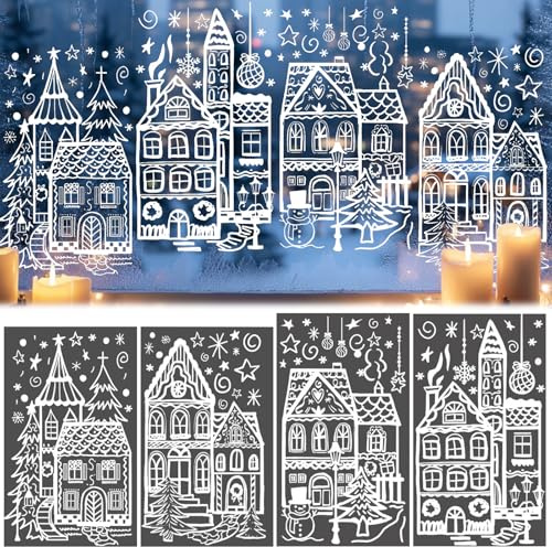 Fensterbilder Weihnachten Häusers Weihnachts Fensterbilder Fensterbilders Winter Weihnachtendeko für Türen Fenstern Weihnachtsdeko