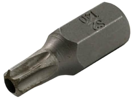 SW-Stahl 04480K40 Schraubendrehbit T40 - Torx-Bit mit Bohrung, 30 mm | Profi-Bit mit 10 mm 3/8 Zoll Sechskant-Antrieb - TR-Profil aus Chrom-Vanadium-Stahl - Brueniert fuer Industrie-Einsatz