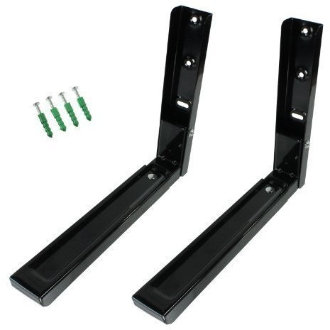 First4Spares Universal Extendable Microwave Wall Mounting Brackets Heavy Duty Black